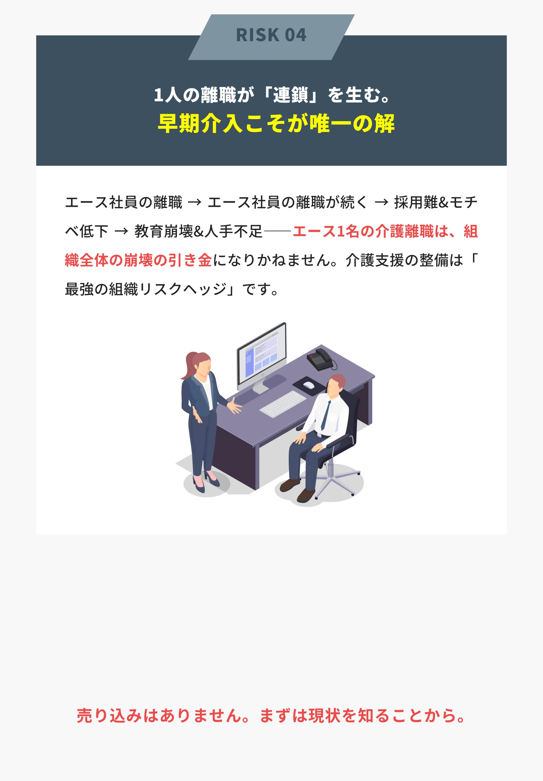 RISK続き＋「売り込みはありません」CTA